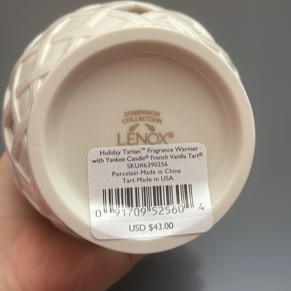 Vintage Lenox Tartan Christmas Design Porcelain Candle Wax Melter Beautiful NEW - Picture 10 of 10